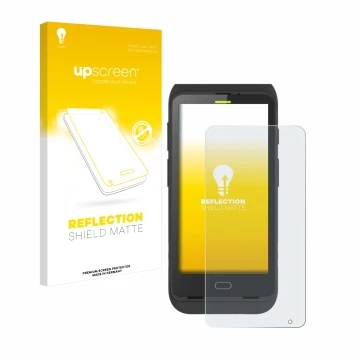 Face avant d’un emballage produit avec le logo de la marque upscreen. À côté, l’appareil Honeywell Dolphin CT40 est représenté