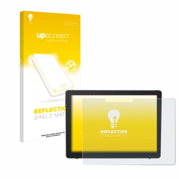 Face avant d’un emballage produit avec le logo de la marque upscreen. À côté, l’appareil Dell Latitude 5290 2-in-1 est représe