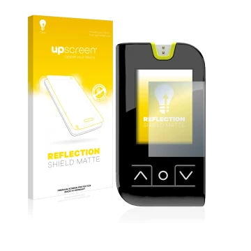Face avant d’un emballage produit avec le logo de la marque upscreen. À côté, l’appareil Mylife Unio Neva est représenté avec 