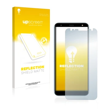 Face avant d’un emballage produit avec le logo de la marque upscreen. À côté, l’appareil LG K40 est représenté avec la protect