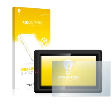 Face avant d’un emballage produit avec le logo de la marque upscreen. À côté, l’appareil XP-Pen Artist 15.6 Pro est représenté