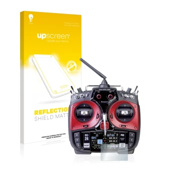 Face avant d’un emballage produit avec le logo de la marque upscreen. À côté, l’appareil Graupner mz-24 Pro est représenté ave