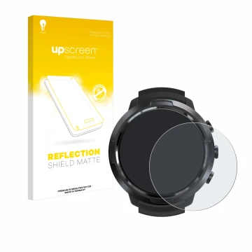 Face avant d’un emballage produit avec le logo de la marque upscreen. À côté, l’appareil Suunto D5 est représenté avec la prot
