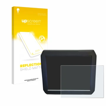 Face avant d’un emballage produit avec le logo de la marque upscreen. À côté, l’appareil Keyence IM-7020 (Affichage + Touchpad
