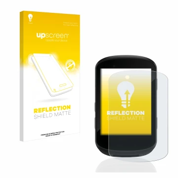 Face avant d’un emballage produit avec le logo de la marque upscreen. À côté, l’appareil Garmin Edge 530 est représenté avec l