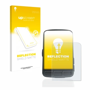 Face avant d’un emballage produit avec le logo de la marque upscreen. À côté, l’appareil Wahoo Elemnt Roam est représenté avec