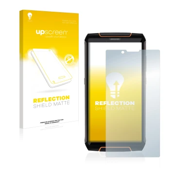 Face avant d’un emballage produit avec le logo de la marque upscreen. À côté, l’appareil Cubot King Kong 3 est représenté avec