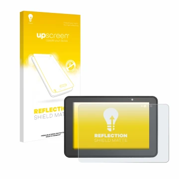 Face avant d’un emballage produit avec le logo de la marque upscreen. À côté, l’appareil Zebra ET56 10.1