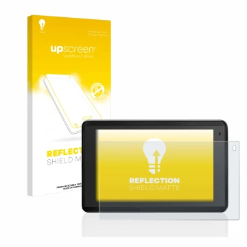 Face avant d’un emballage produit avec le logo de la marque upscreen. À côté, l’appareil Garmin Aera 660 est représenté avec l