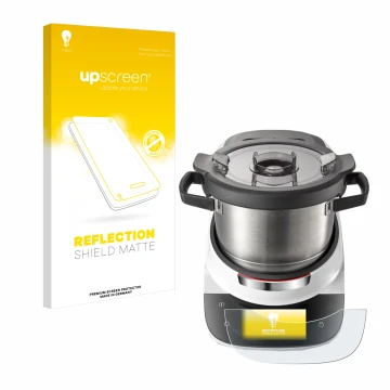 Face avant d’un emballage produit avec le logo de la marque upscreen. À côté, l’appareil Bosch Cookit est représenté avec la p