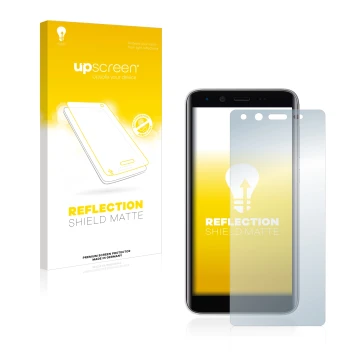 Face avant d’un emballage produit avec le logo de la marque upscreen. À côté, l’appareil Emporia Smart 3 mini est représenté a