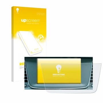 Face avant d’un emballage produit avec le logo de la marque upscreen. À côté, l’appareil Opel Grandland X Hybrid 2020 IntelliL