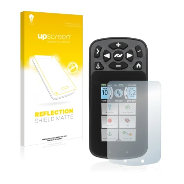 Face avant d’un emballage produit avec le logo de la marque upscreen. À côté, l’appareil Minn Kota I-Pilot Link est représenté