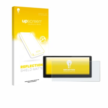 Face avant d’un emballage produit avec le logo de la marque upscreen. À côté, l’appareil Joying 4G Car Radio 10.25