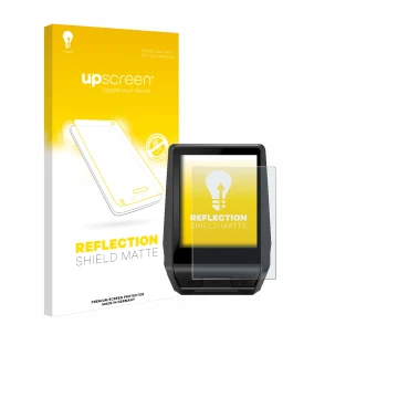 Face avant d’un emballage produit avec le logo de la marque upscreen. À côté, l’appareil Bosch Nyon 2020 est représenté avec l