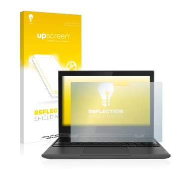 Face avant d’un emballage produit avec le logo de la marque upscreen. À côté, l’appareil Lenovo 300e (2e Gen.) est représenté 