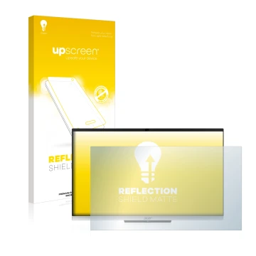 Face avant d’un emballage produit avec le logo de la marque upscreen. À côté, l’appareil Acer Aspire C24-963 est représenté av