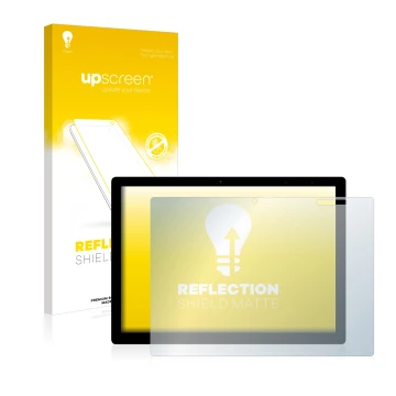 Face avant d’un emballage produit avec le logo de la marque upscreen. À côté, l’appareil Chuwi UBook X est représenté avec la 