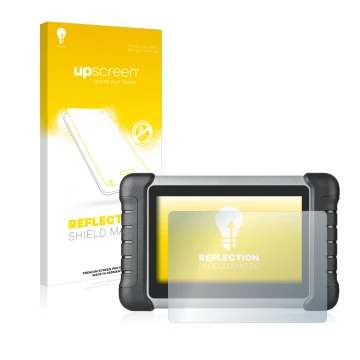 Face avant d’un emballage produit avec le logo de la marque upscreen. À côté, l’appareil Autel MaxiCOM MK808 est représenté av