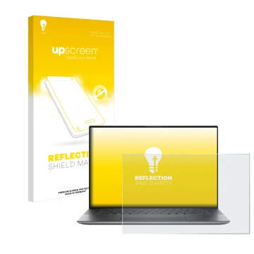 Face avant d’un emballage produit avec le logo de la marque upscreen. À côté, l’appareil Dell Precision 15 5550 est représenté