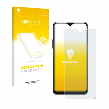 Face avant d’un emballage produit avec le logo de la marque upscreen. À côté, l’appareil Blackview A80s est représenté avec la