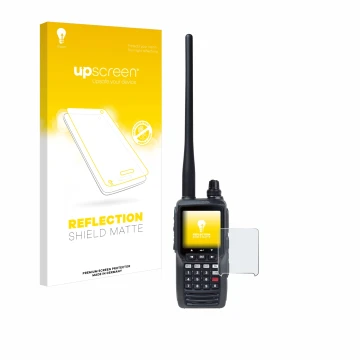 Face avant d’un emballage produit avec le logo de la marque upscreen. À côté, l’appareil Yaesu FTA-550 est représenté avec la 