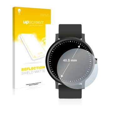 Face avant d’un emballage produit avec le logo de la marque upscreen. À côté, l’appareil Montres (Circulaire, ø: 40.5 mm) est 