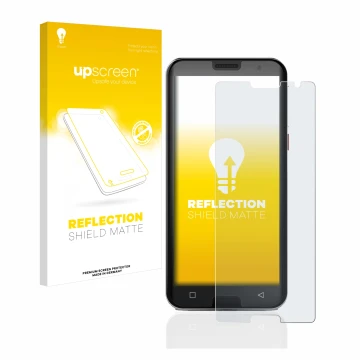 Face avant d’un emballage produit avec le logo de la marque upscreen. À côté, l’appareil Emporia Smart 5 est représenté avec l