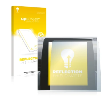 Face avant d’un emballage produit avec le logo de la marque upscreen. À côté, l’appareil Renault Zoe 2020 Easy Link 9.3