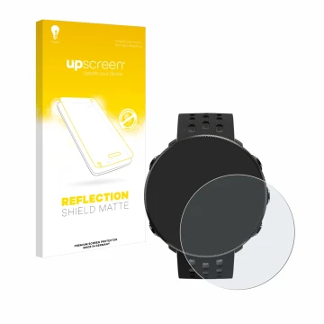 Face avant d’un emballage produit avec le logo de la marque upscreen. À côté, l’appareil Polar Vantage M2 est représenté avec 