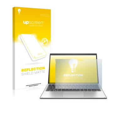 Face avant d’un emballage produit avec le logo de la marque upscreen. À côté, l’appareil HP Elite x2 G8 est représenté avec la