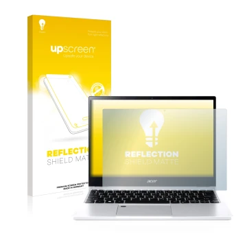 Face avant d’un emballage produit avec le logo de la marque upscreen. À côté, l’appareil Acer Spin 3 SP313-51N est représenté 