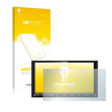 Face avant d’un emballage produit avec le logo de la marque upscreen. À côté, l’appareil Kenwood DMX 8020 DABS est représenté 
