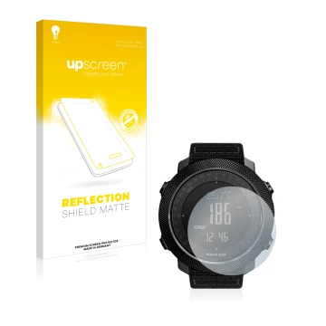 Face avant d’un emballage produit avec le logo de la marque upscreen. À côté, l’appareil Explopur North Edge Apache est représ
