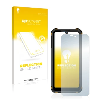 Face avant d’un emballage produit avec le logo de la marque upscreen. À côté, l’appareil Oukitel WP15 5G est représenté avec l