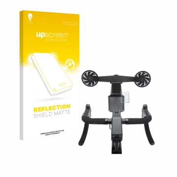 Face avant d’un emballage produit avec le logo de la marque upscreen. À côté, l’appareil Tacx Neo Bike Smart est représenté av