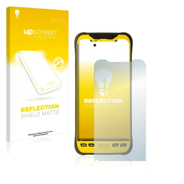 Face avant d’un emballage produit avec le logo de la marque upscreen. À côté, l’appareil Trimble TDC600 est représenté avec la