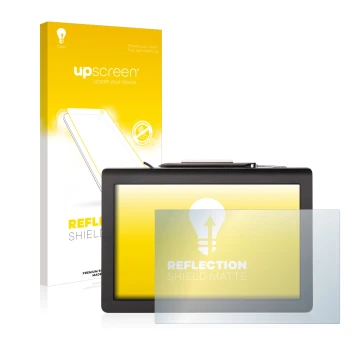 Face avant d’un emballage produit avec le logo de la marque upscreen. À côté, l’appareil Signotec Pen Display Delta (Touch) es