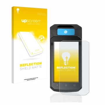 Face avant d’un emballage produit avec le logo de la marque upscreen. À côté, l’appareil Accu-Chek Insight mit DBLG1 est repré