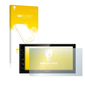 Face avant d’un emballage produit avec le logo de la marque upscreen. À côté, l’appareil Kenwood DMX5020DABS est représenté av