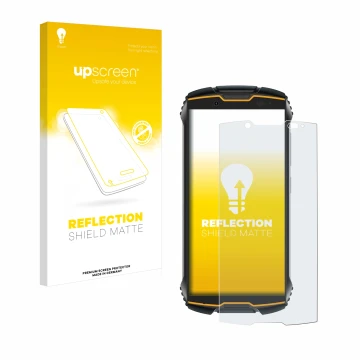 Face avant d’un emballage produit avec le logo de la marque upscreen. À côté, l’appareil Cubot King Kong Mini 2 est représenté