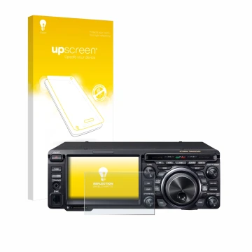 Face avant d’un emballage produit avec le logo de la marque upscreen. À côté, l’appareil Yaesu FT-DX10 est représenté avec la 