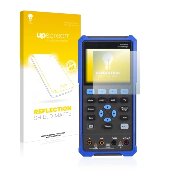 Face avant d’un emballage produit avec le logo de la marque upscreen. À côté, l’appareil Owon HDS 200 Series est représenté av