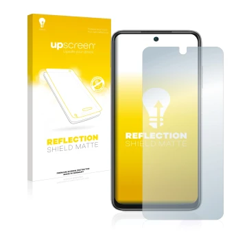 Face avant d’un emballage produit avec le logo de la marque upscreen. À côté, l’appareil Xiaomi Redmi Note 11 4G est représent