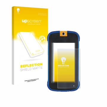 Face avant d’un emballage produit avec le logo de la marque upscreen. À côté, l’appareil Vtech Kidicom Max 3.0 est représenté 