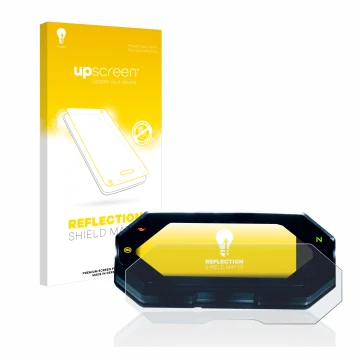 Face avant d’un emballage produit avec le logo de la marque upscreen. À côté, l’appareil Yamaha MT-07 2021 est représenté avec