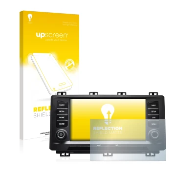 Face avant d’un emballage produit avec le logo de la marque upscreen. À côté, l’appareil Seat Ateca 2017 est représenté avec l