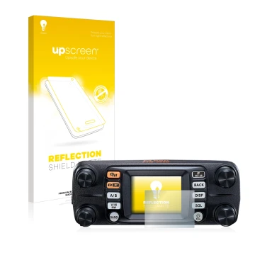 Face avant d’un emballage produit avec le logo de la marque upscreen. À côté, l’appareil Yaesu FTM-300DE est représenté avec l