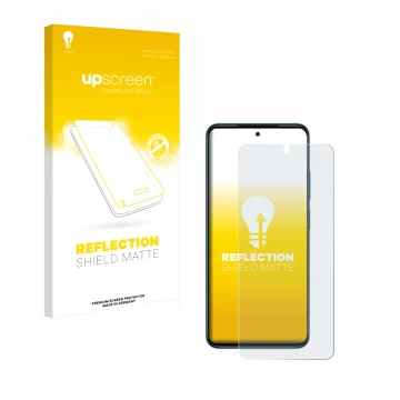 Face avant d’un emballage produit avec le logo de la marque upscreen. À côté, l’appareil Xiaomi Redmi Note 11 est représenté a