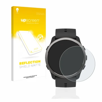Face avant d’un emballage produit avec le logo de la marque upscreen. À côté, l’appareil Suunto 5 Peak est représenté avec la 